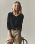 Women's Premium Slub Long Sleeve V-Neck Tee - Black
